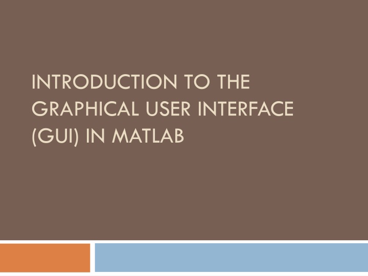 introduction to the graphical user interface