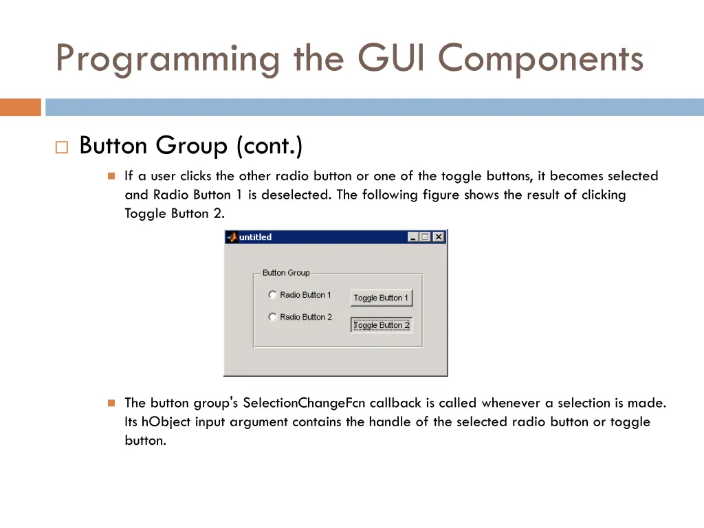 programming the gui components 11