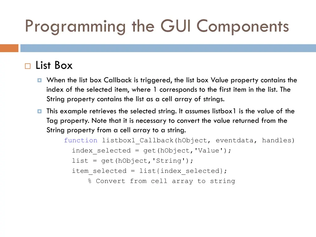 programming the gui components 7