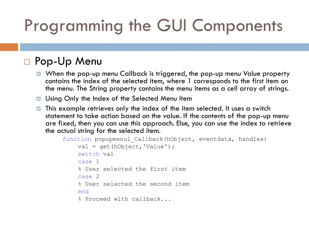 programming the gui components 8