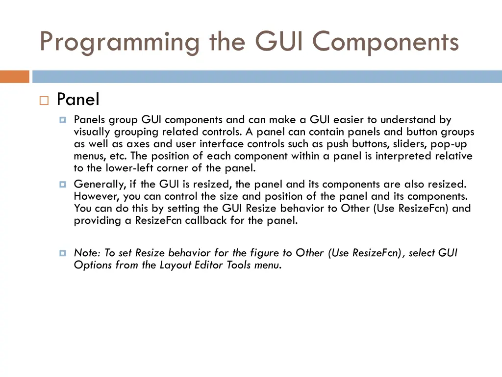 programming the gui components 9