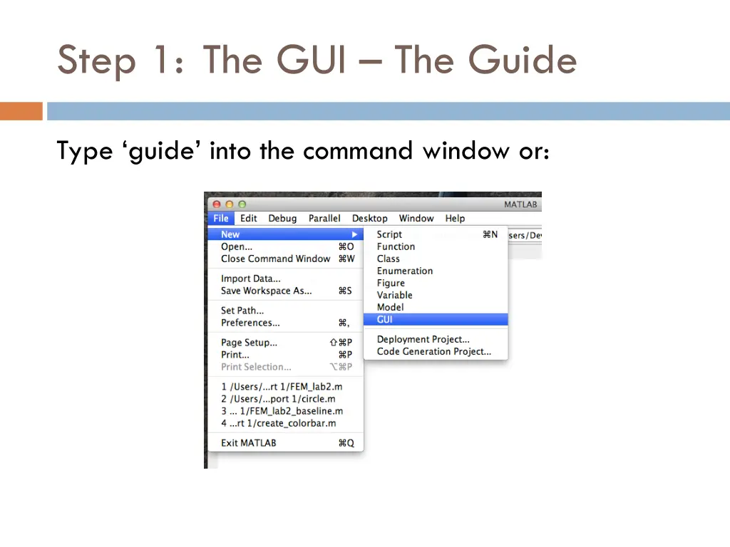 step 1 the gui the guide