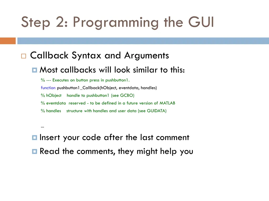 step 2 programming the gui 2