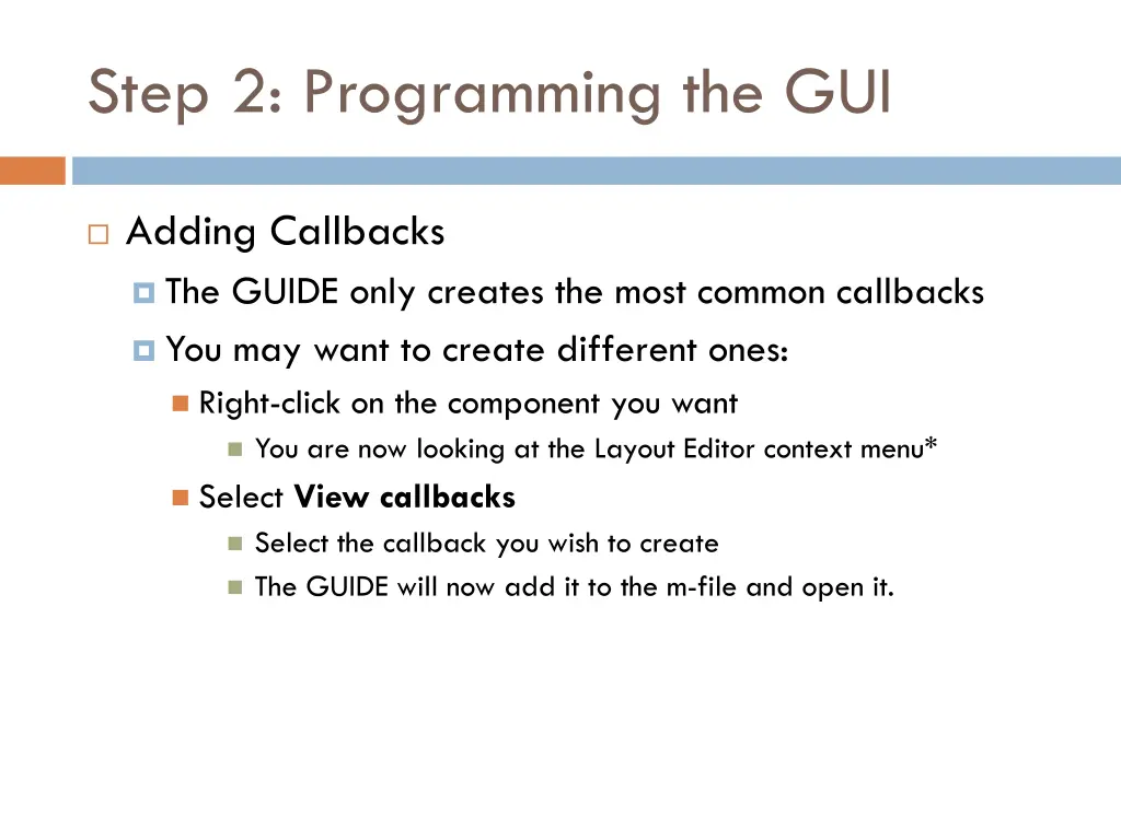 step 2 programming the gui 4