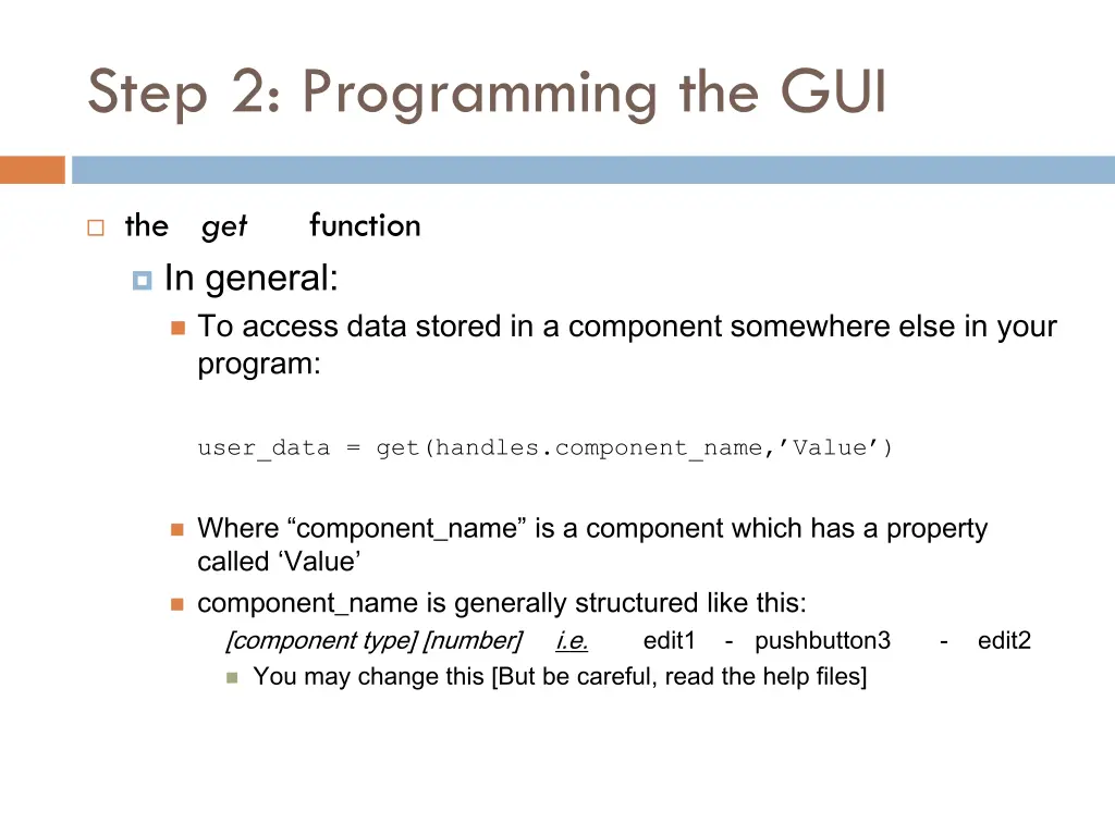 step 2 programming the gui 7