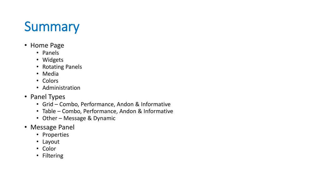 summary summary