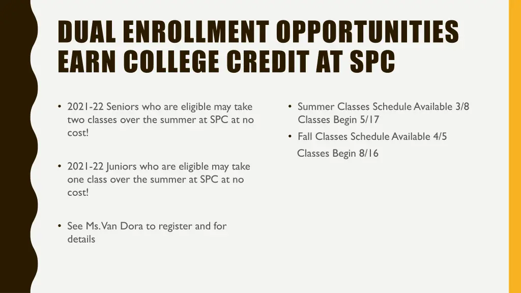 dual enrollment opportunities earn college credit