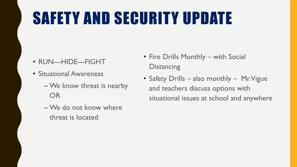 safety and security update