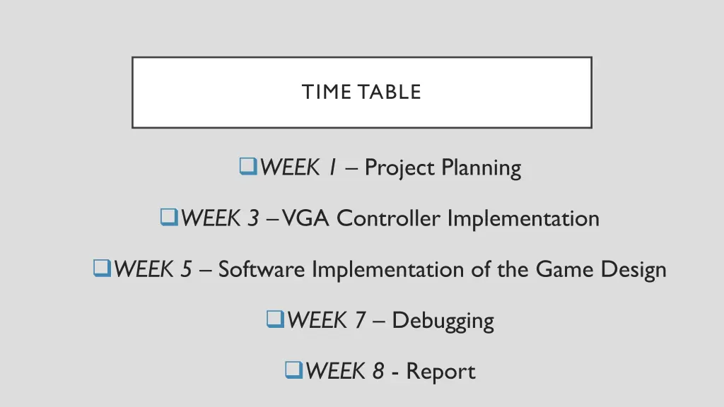 time table