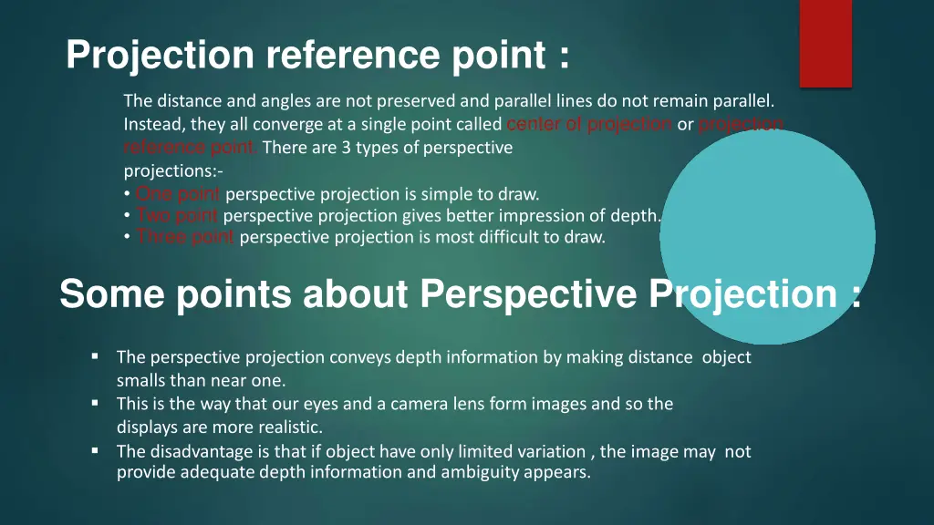 projection reference point