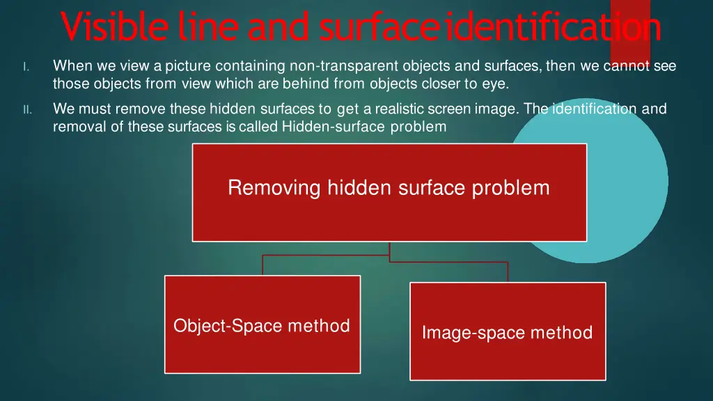 visiblelineand surfaceidentification when we view