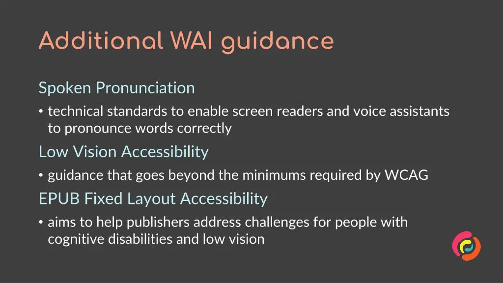 additional wai guidance