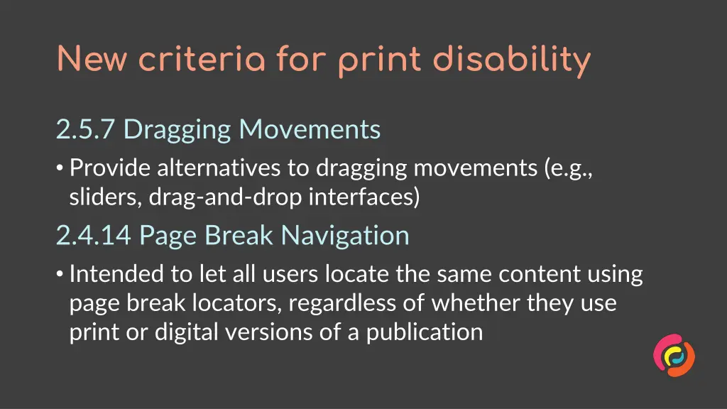 new criteria for print disability