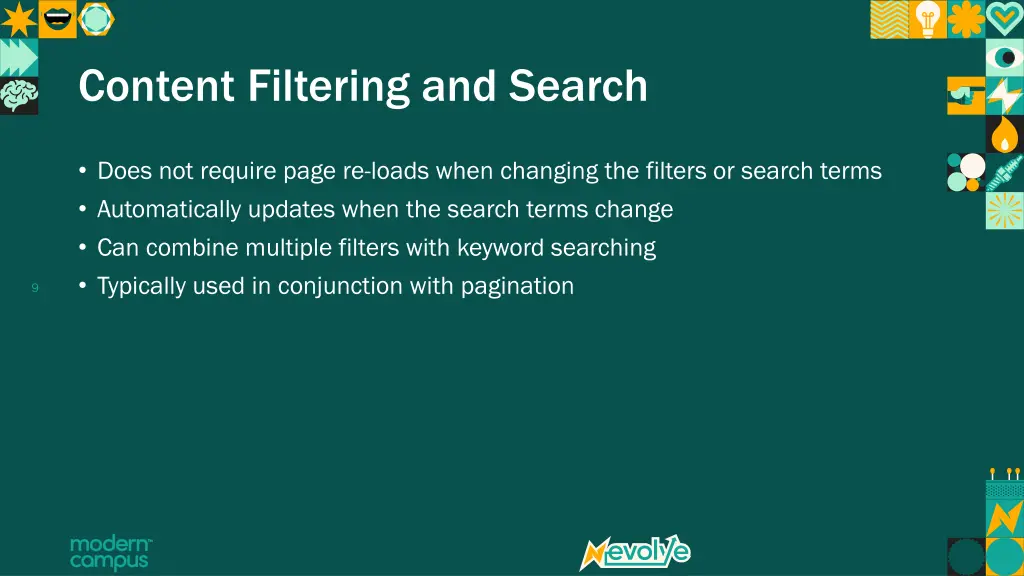 content filtering and search