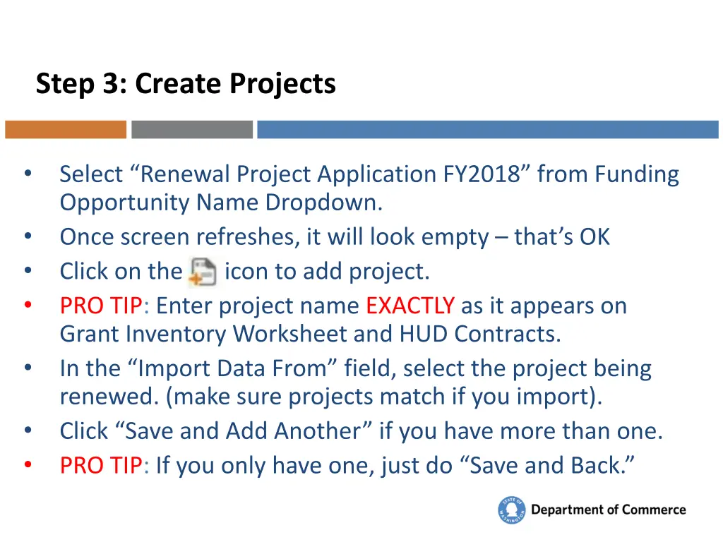 step 3 create projects