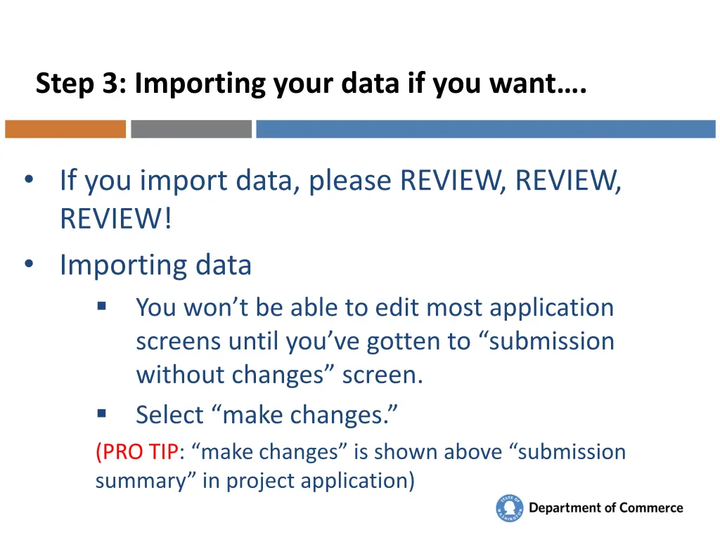 step 3 importing your data if you want