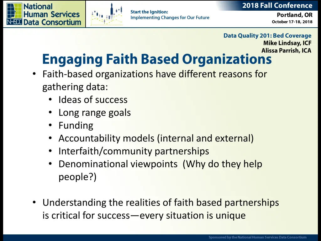 faith based organizations have different reasons