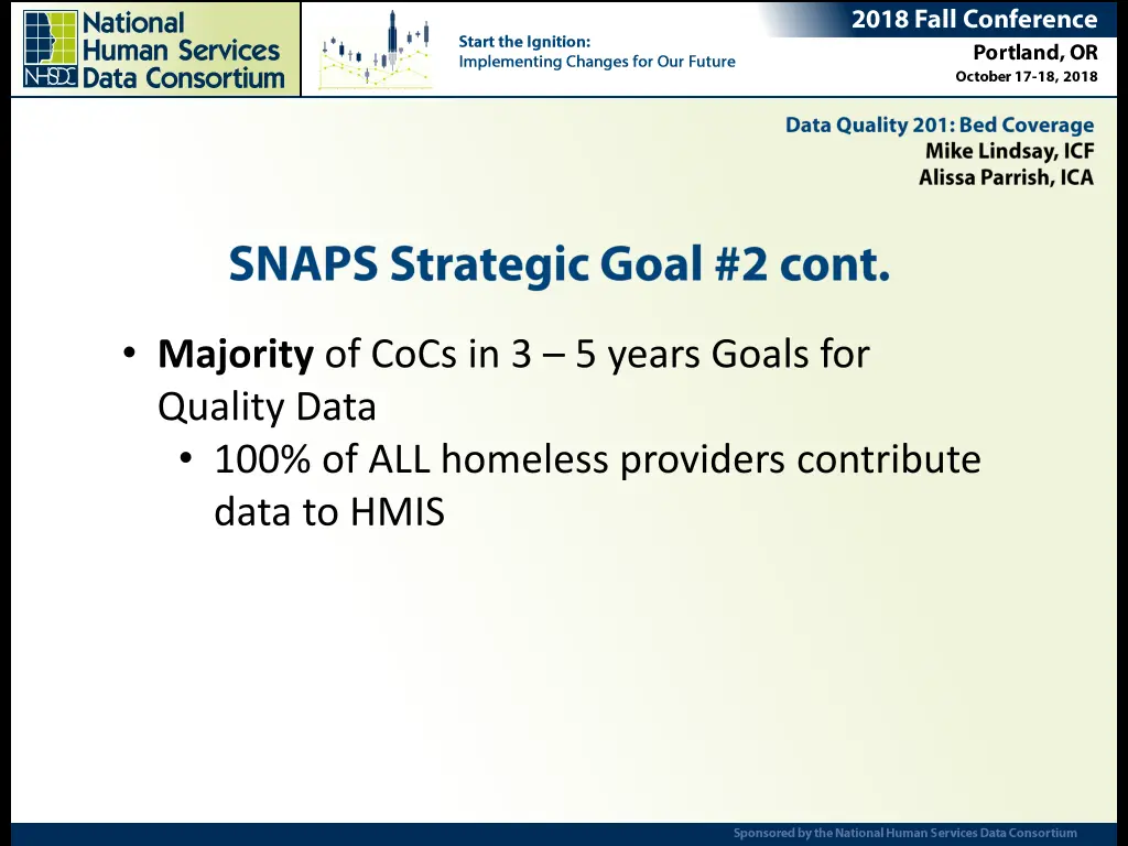 majority of cocs in 3 5 years goals for quality