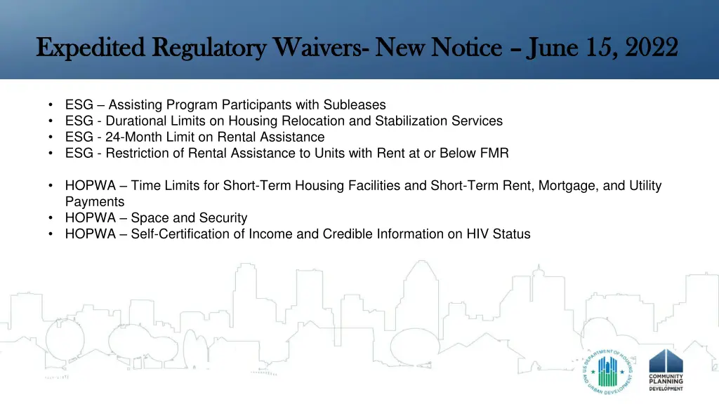 expedited regulatory waivers expedited regulatory 1