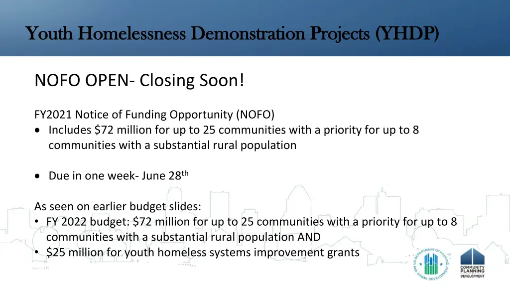 youth homelessness demonstration projects yhdp