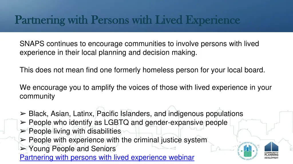 partnering with persons with lived experience