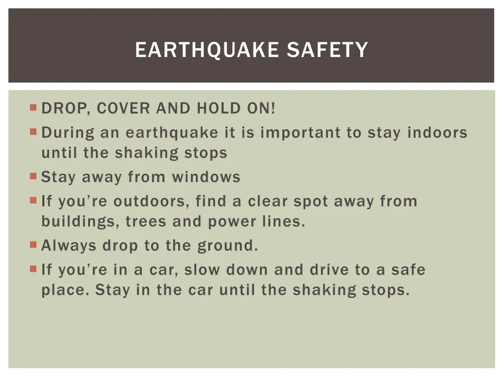 earthquake safety