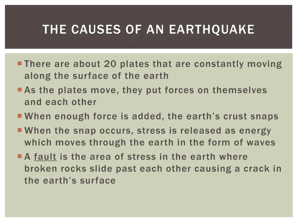 the causes of an earthquake