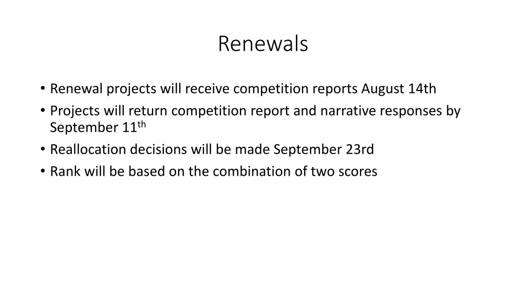 renewals