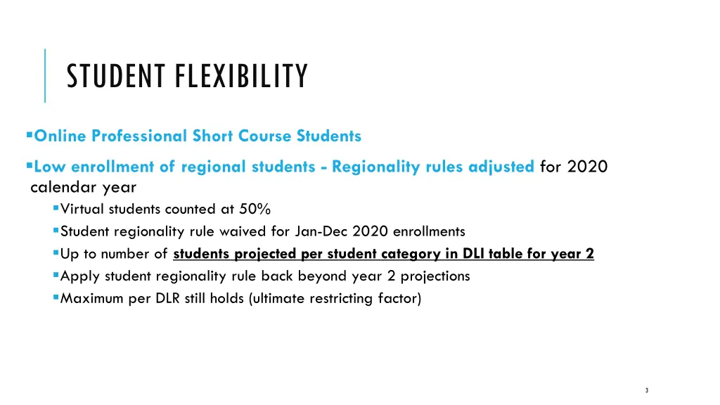 student flexibility