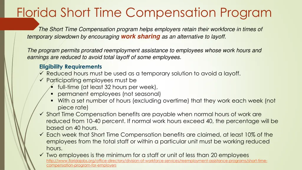 florida short time compensation program