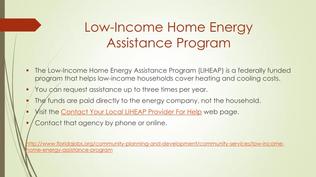 low income home energy assistance program