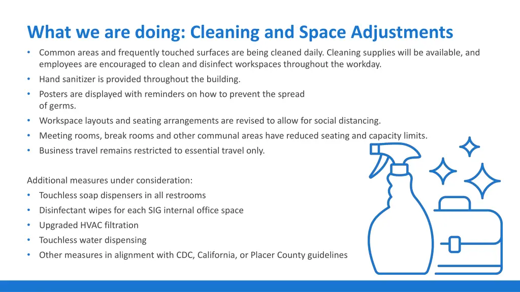 what we are doing cleaning and space adjustments