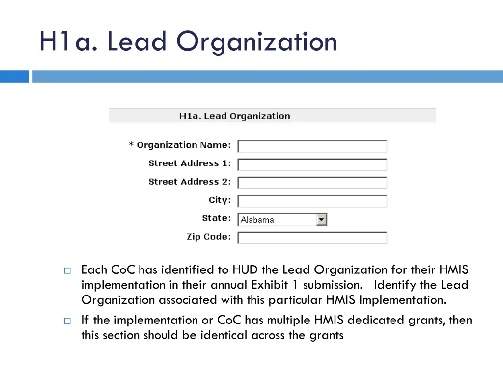 h1a lead organization