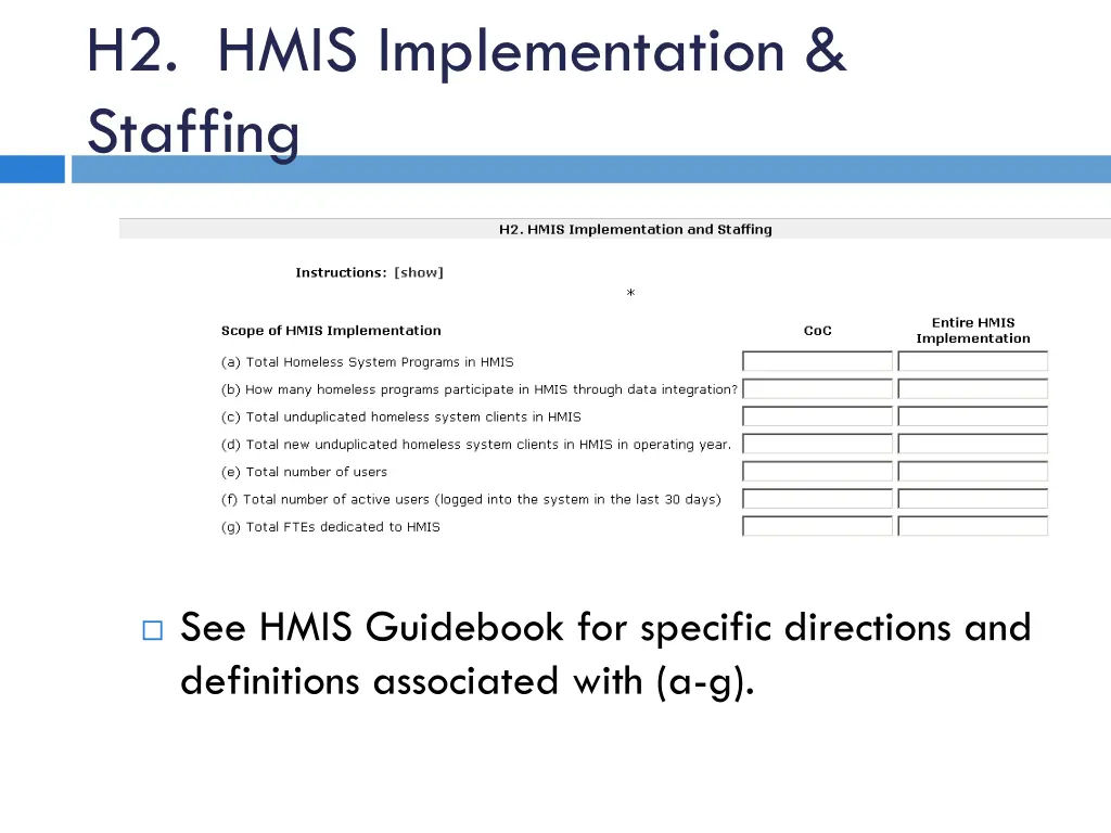 h2 hmis implementation staffing