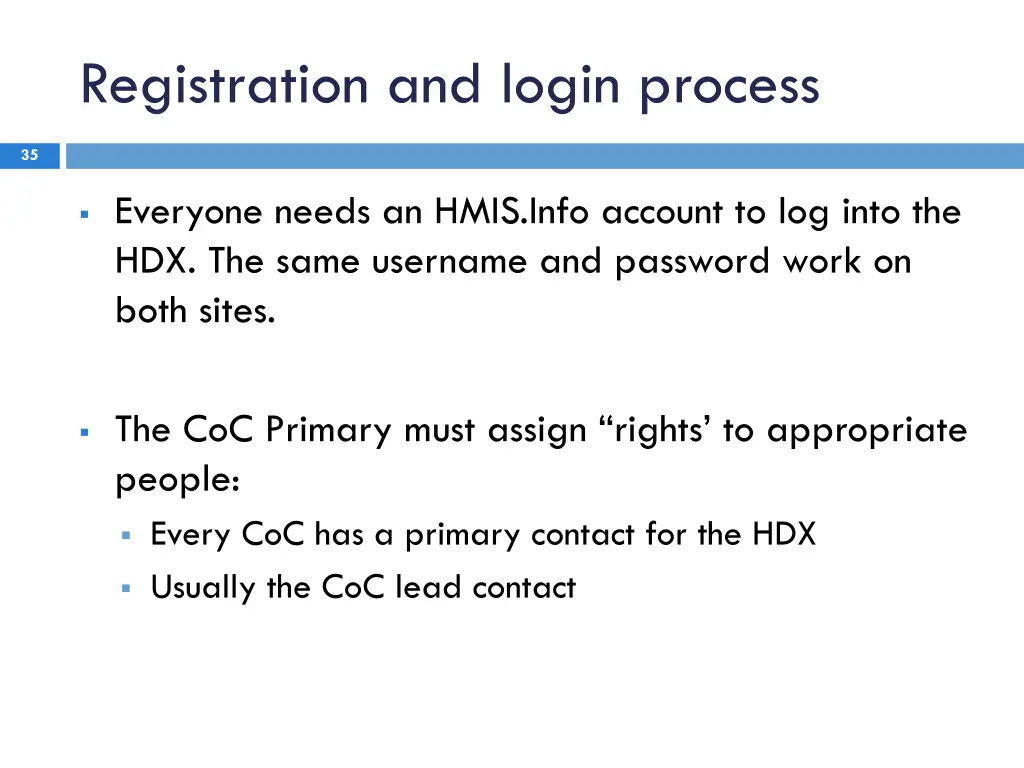 registration and login process