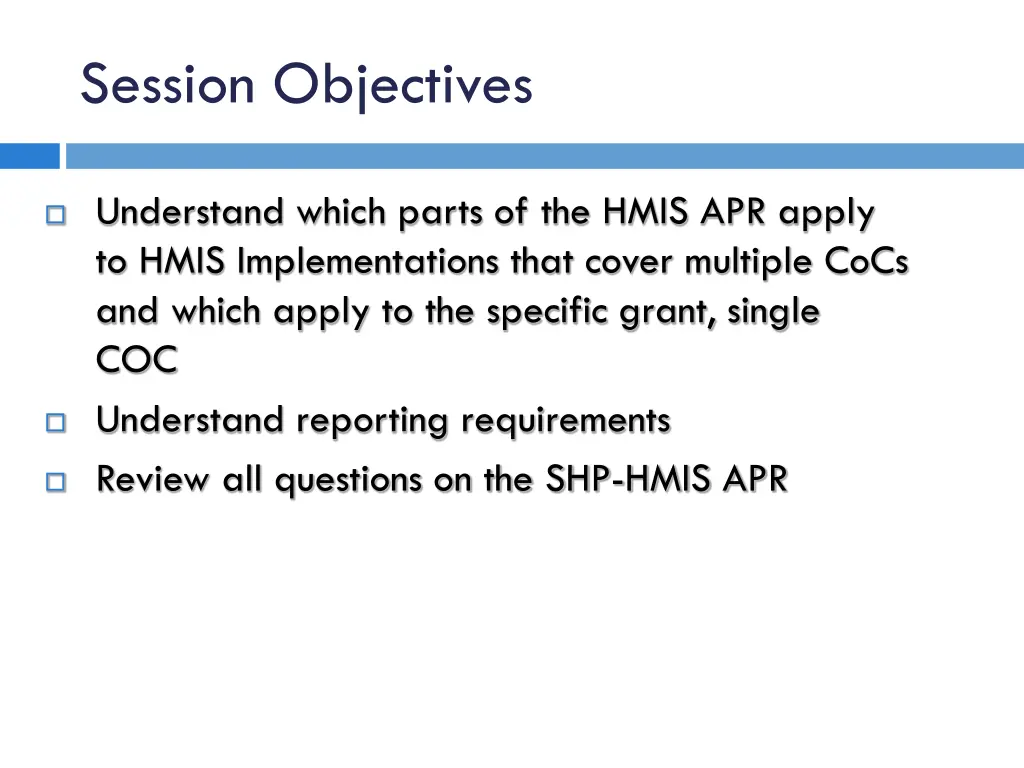 session objectives 1