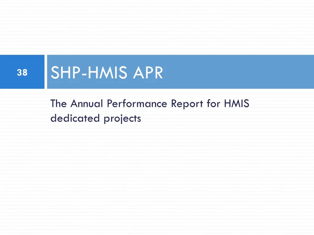 shp hmis apr