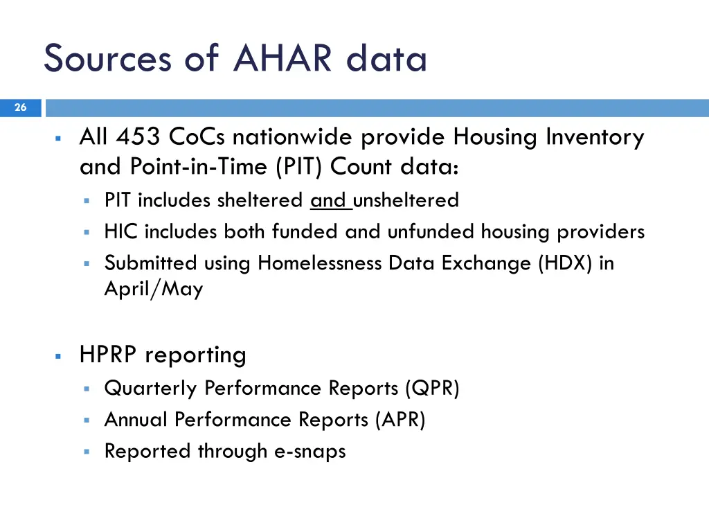 sources of ahar data