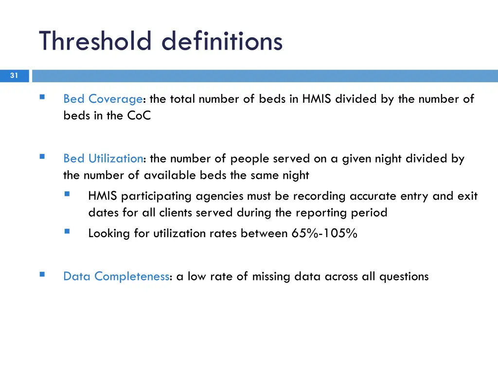 threshold definitions