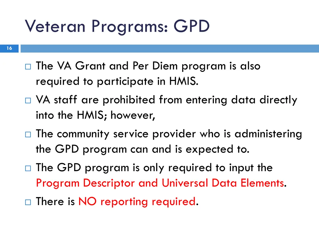 veteran programs gpd