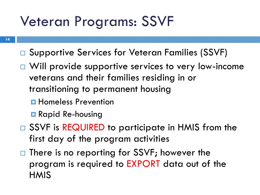 veteran programs ssvf