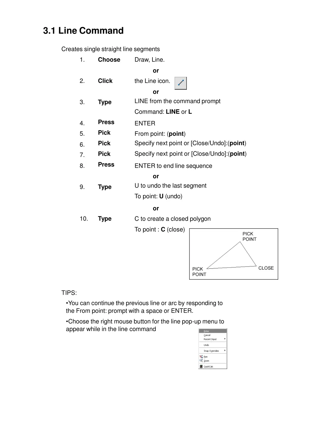 3 1 line command