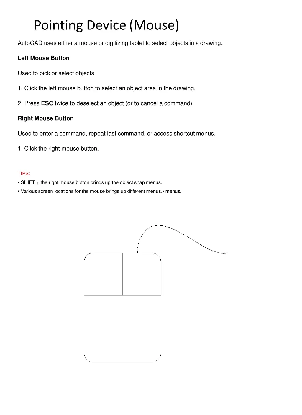 pointing device mouse