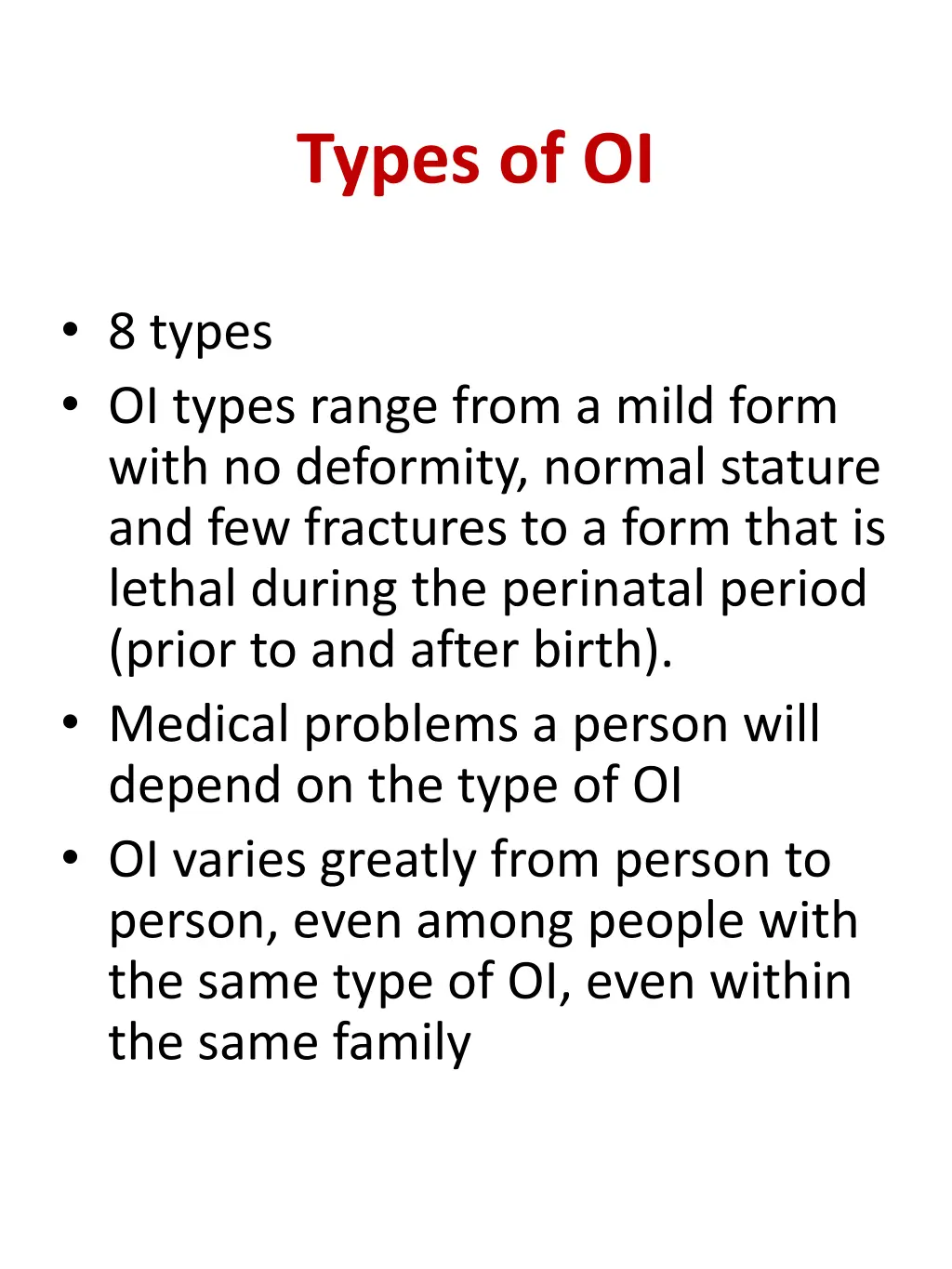 types of oi