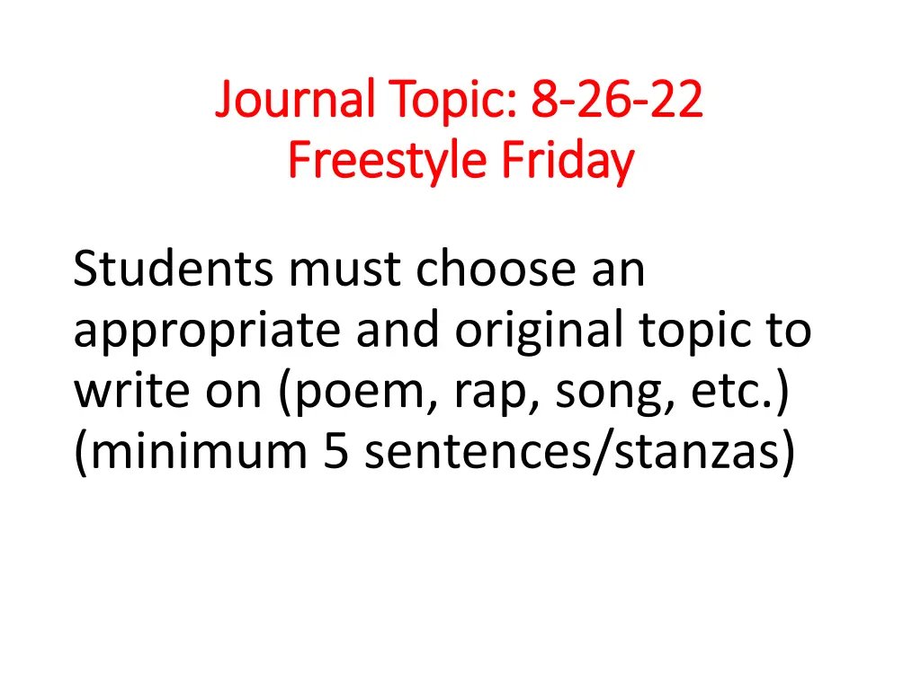 journal topic 8 journal topic 8 26 freestyle