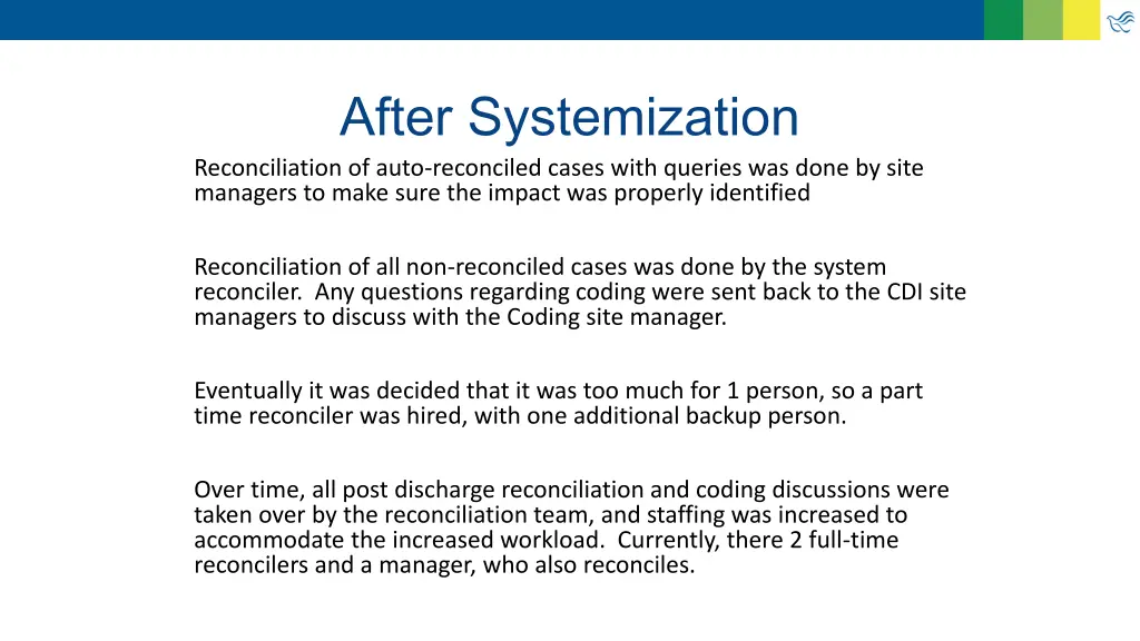 after systemization reconciliation of auto