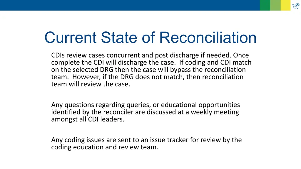 current state of reconciliation