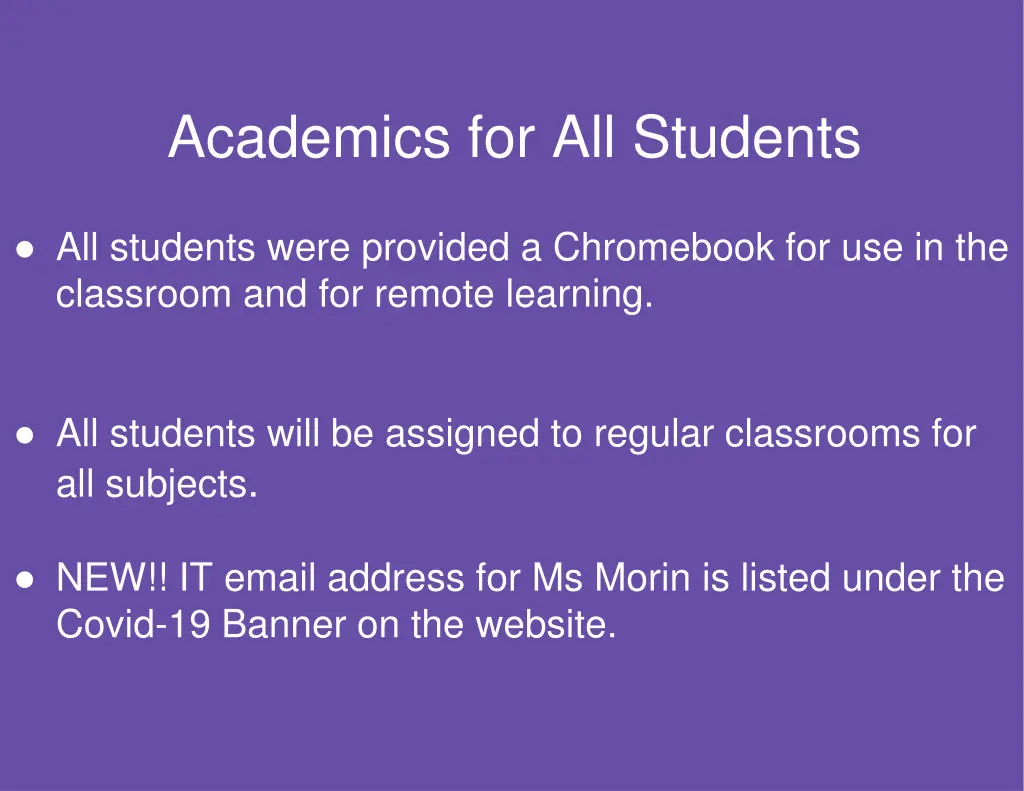 academics for all students