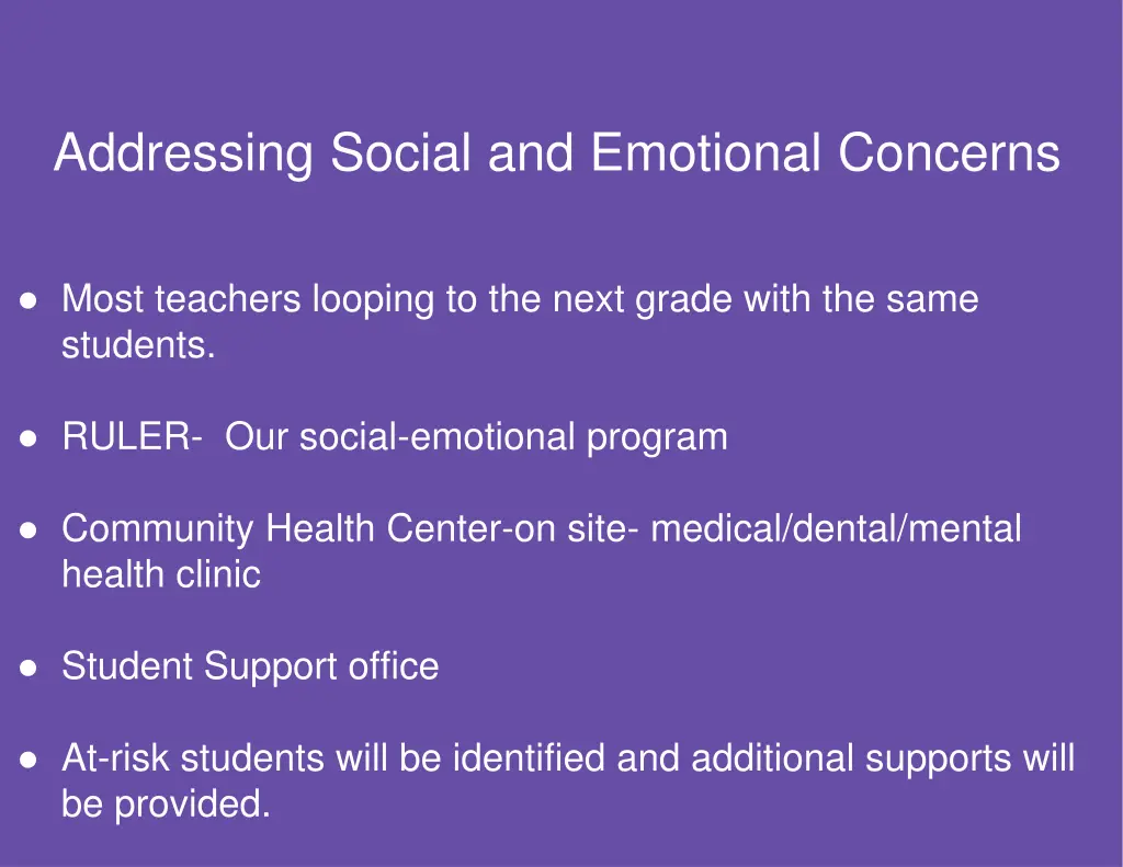 addressing social and emotional concerns