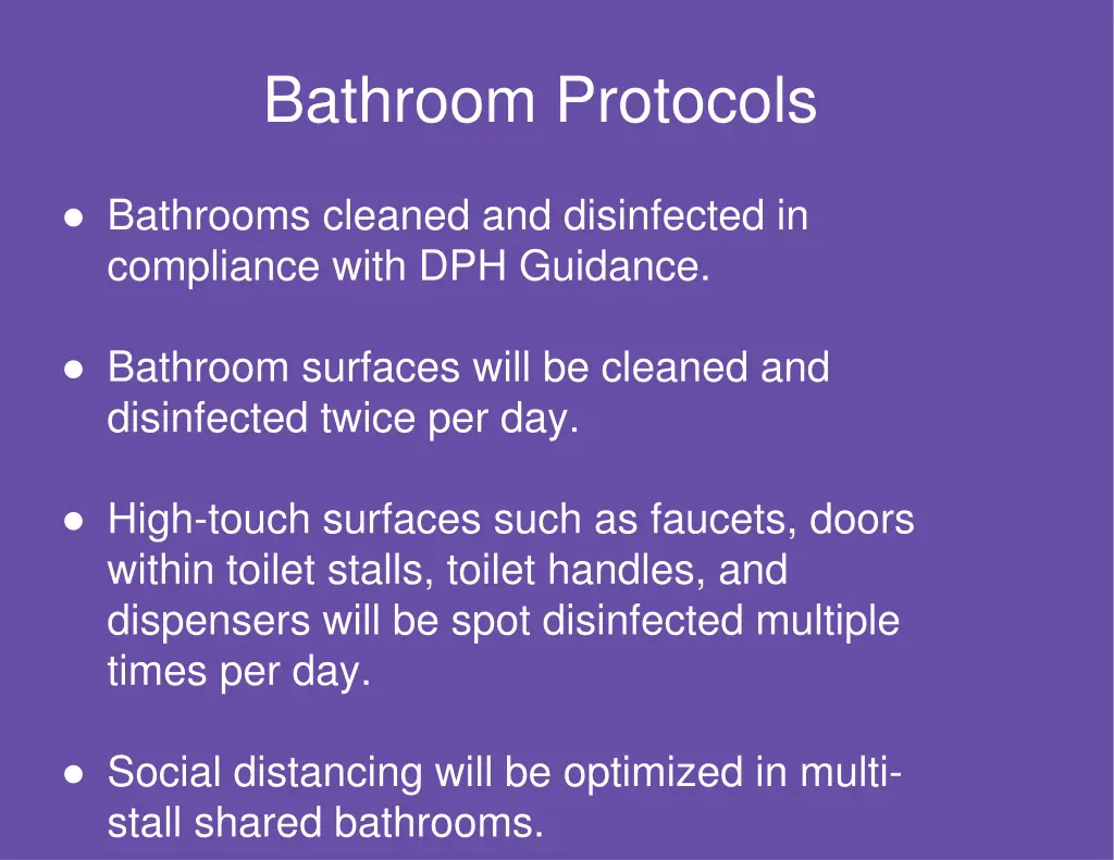 bathroom protocols